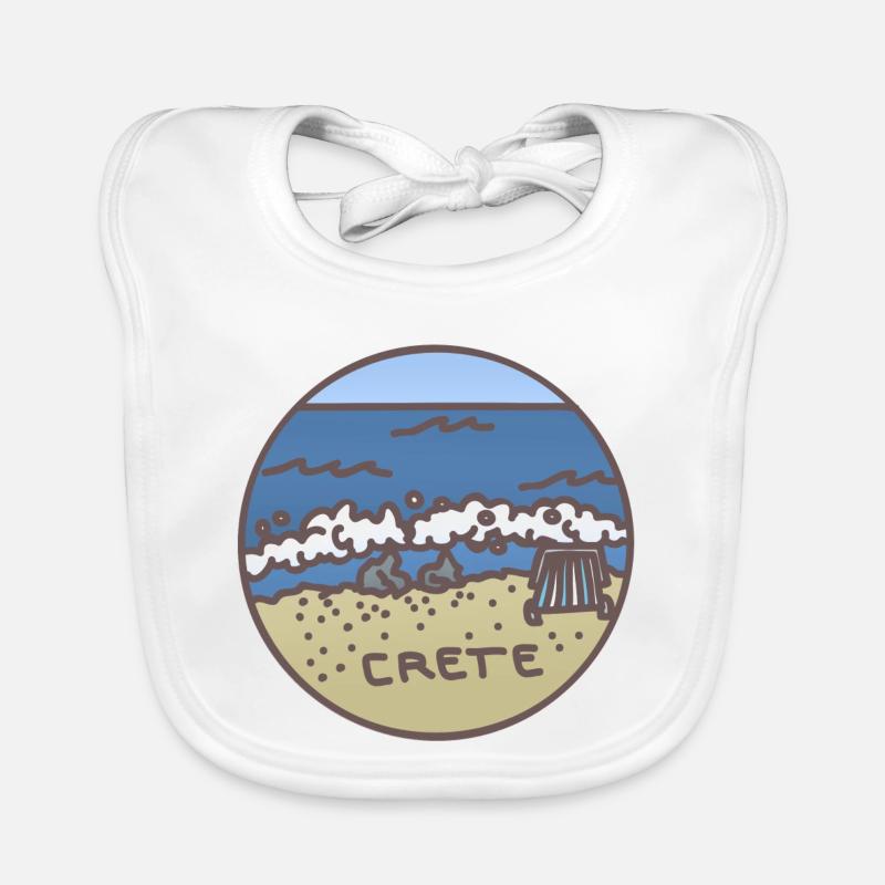 Crète - Grèce Illustration Bavoir bio Bébé