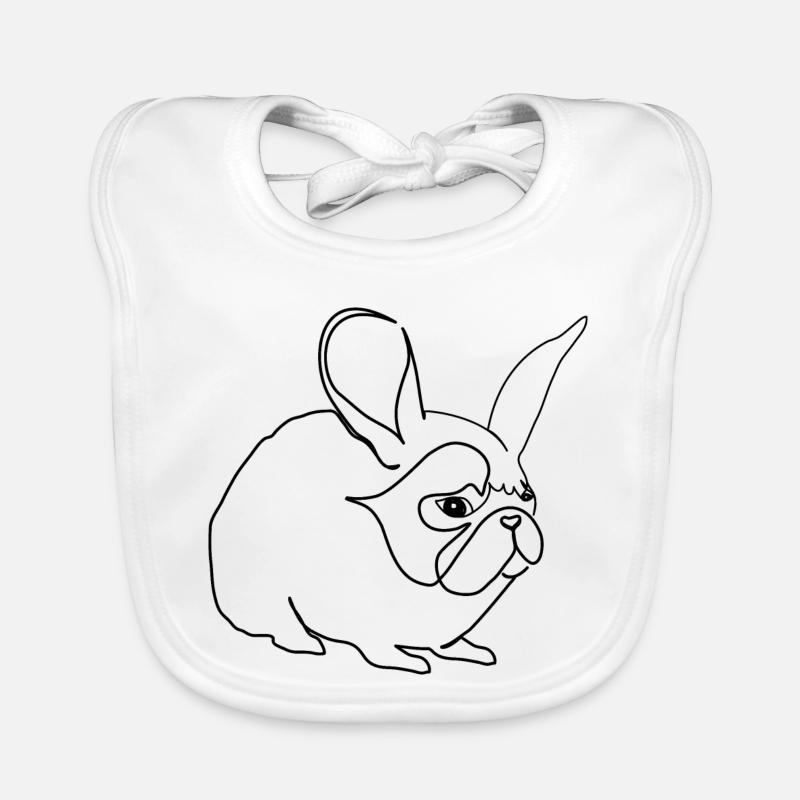 Mops Hase Pug Rabbit Baby Bio-Lätzchen