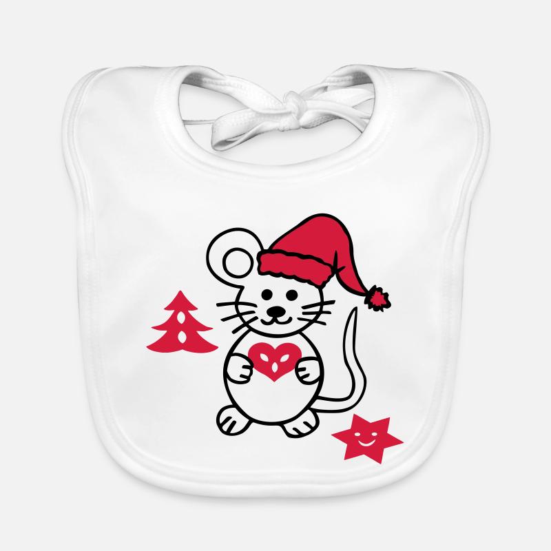 Souris de Noël Bavoir bio Bébé