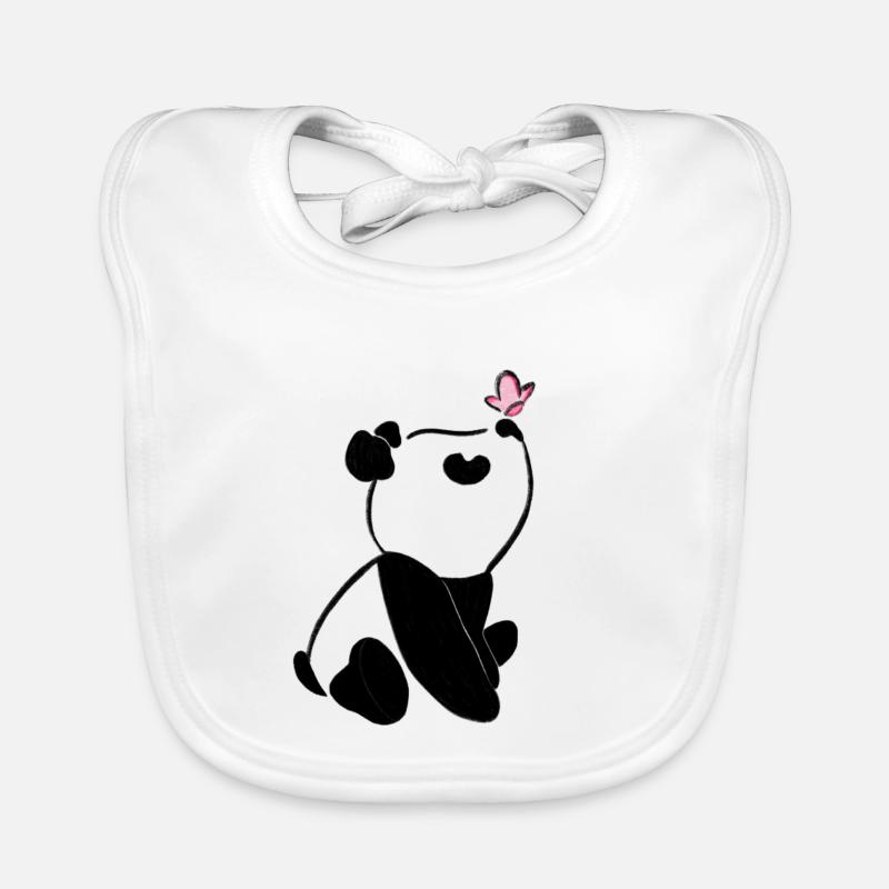 Panda avec papillon – Motif d’animal mignon Bavoir bio Bébé