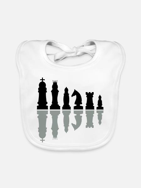 chess - Organic Baby Bibs - white