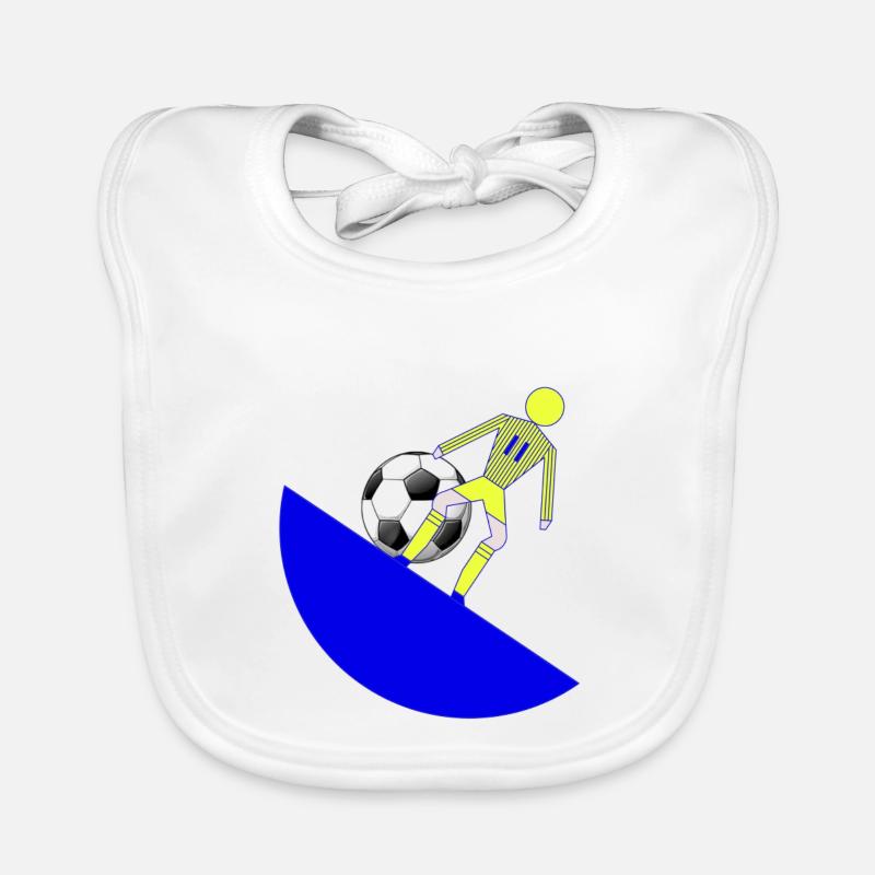 Coup de pied de foot sur Blue Crescent Bavoir bio Bébé