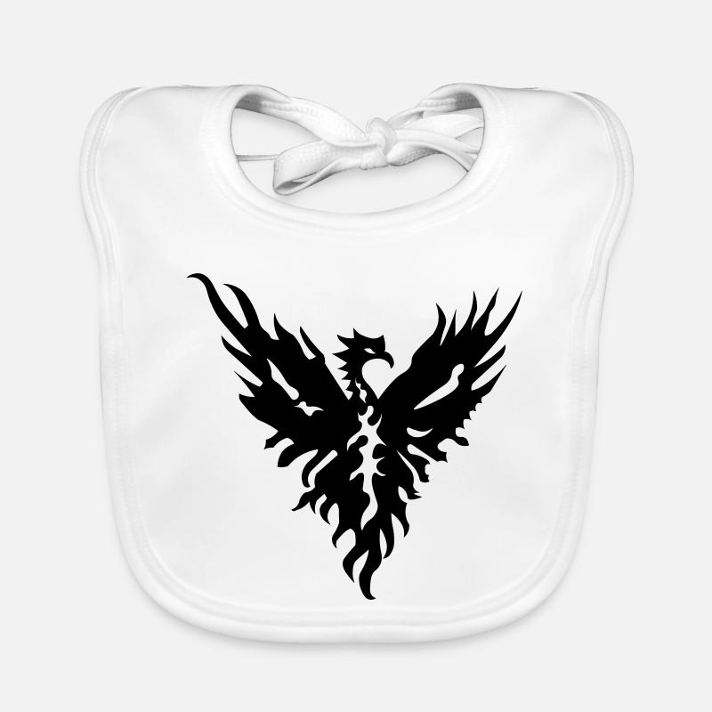 Symbole tribal du Phénix de force et de nouveaux départs - Bavoir bio Bébé - blanc