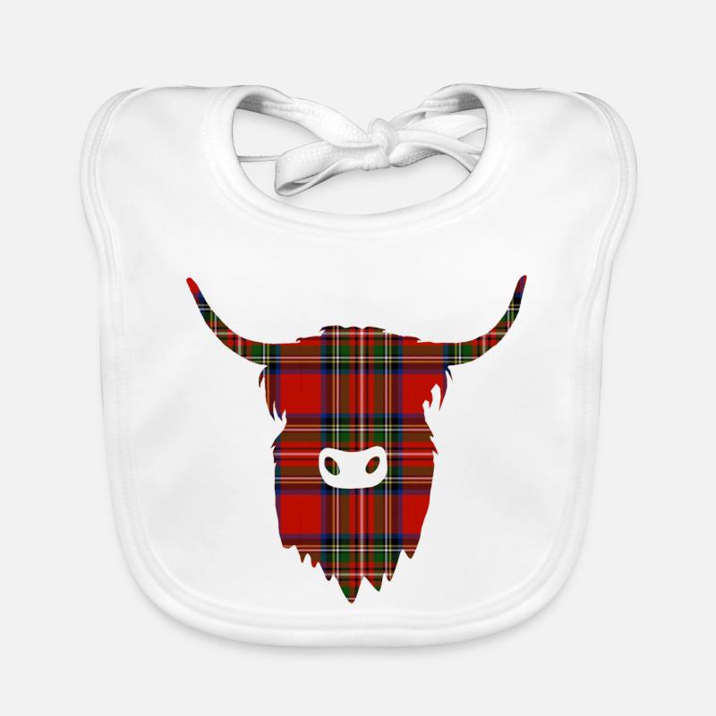Coo des Highlands - Bavoir bio Bébé - blanc