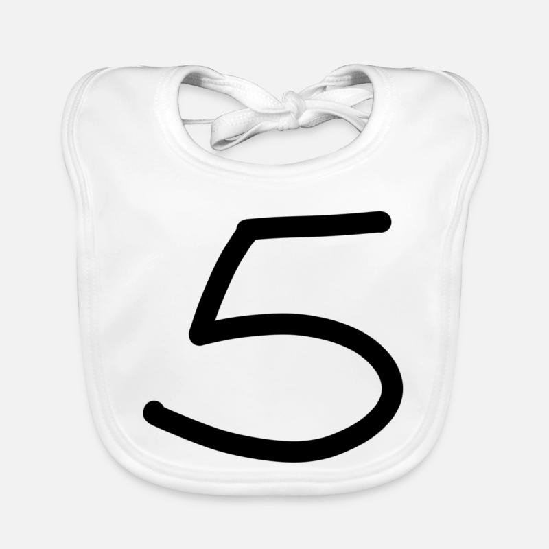 5 cinq chiffres anniversaire noir Bavoir bio Bébé