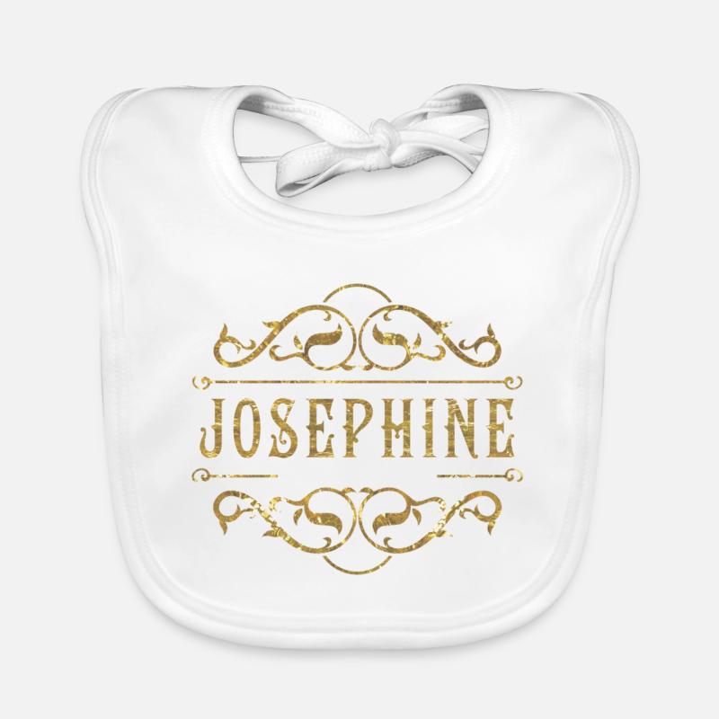Joséphine or - Bavoir bio Bébé - blanc