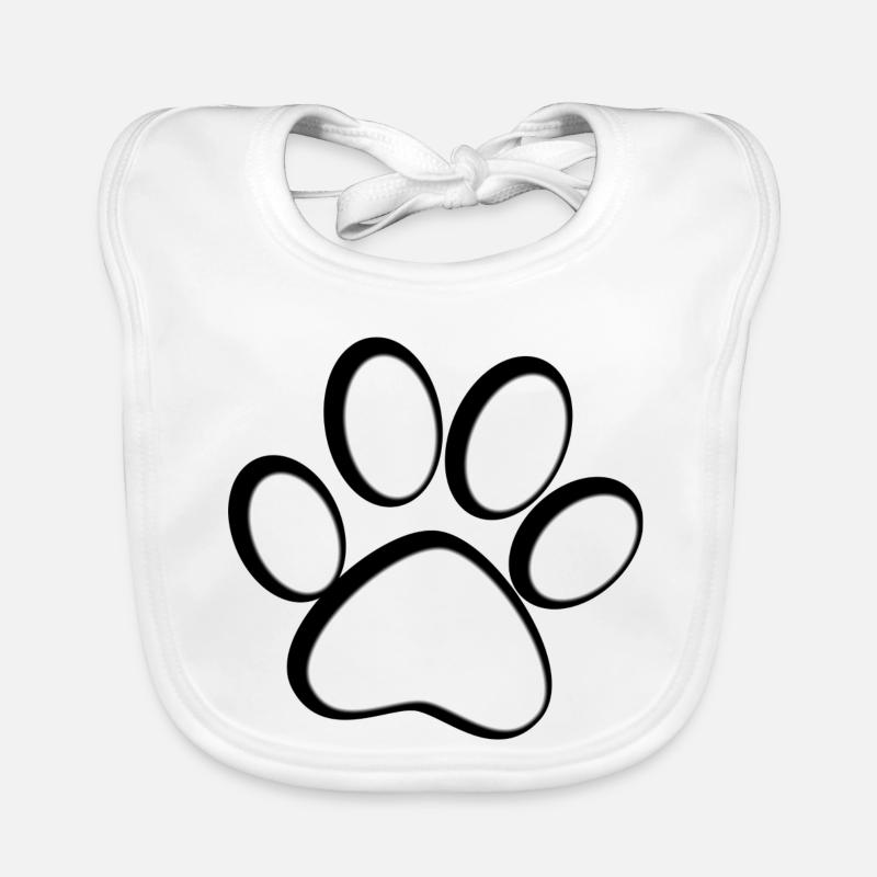 Patte de chat - Bavoir bio Bébé - blanc