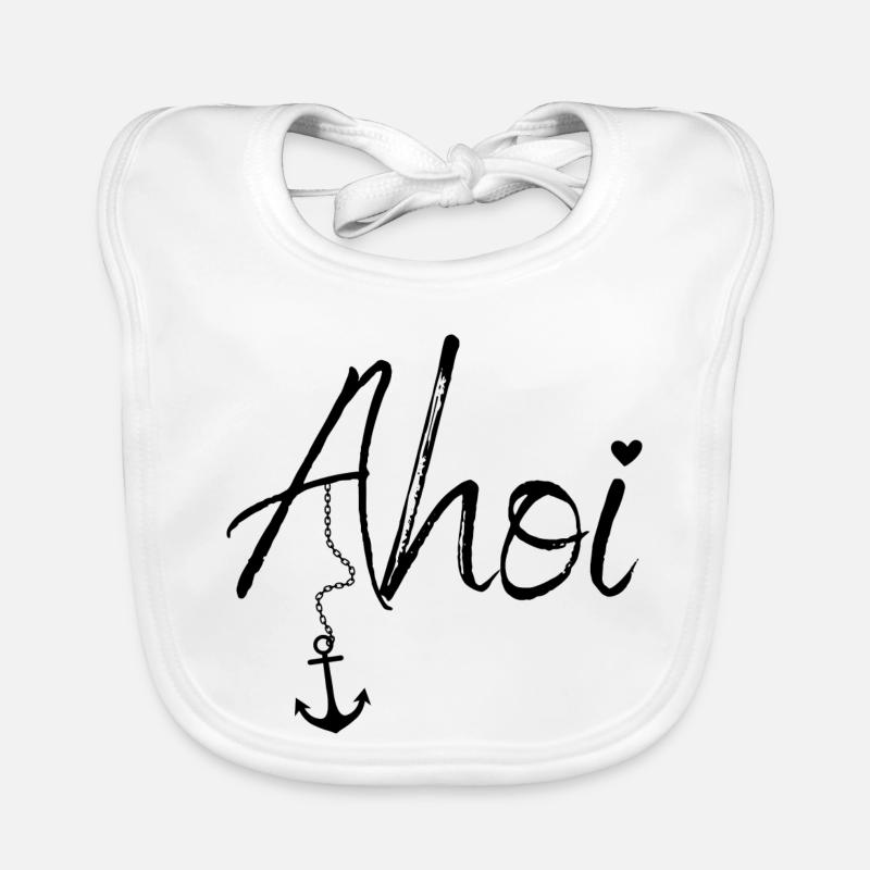 Maritime Mode mit Ahoi und Anker Baby Bio-Lätzchen