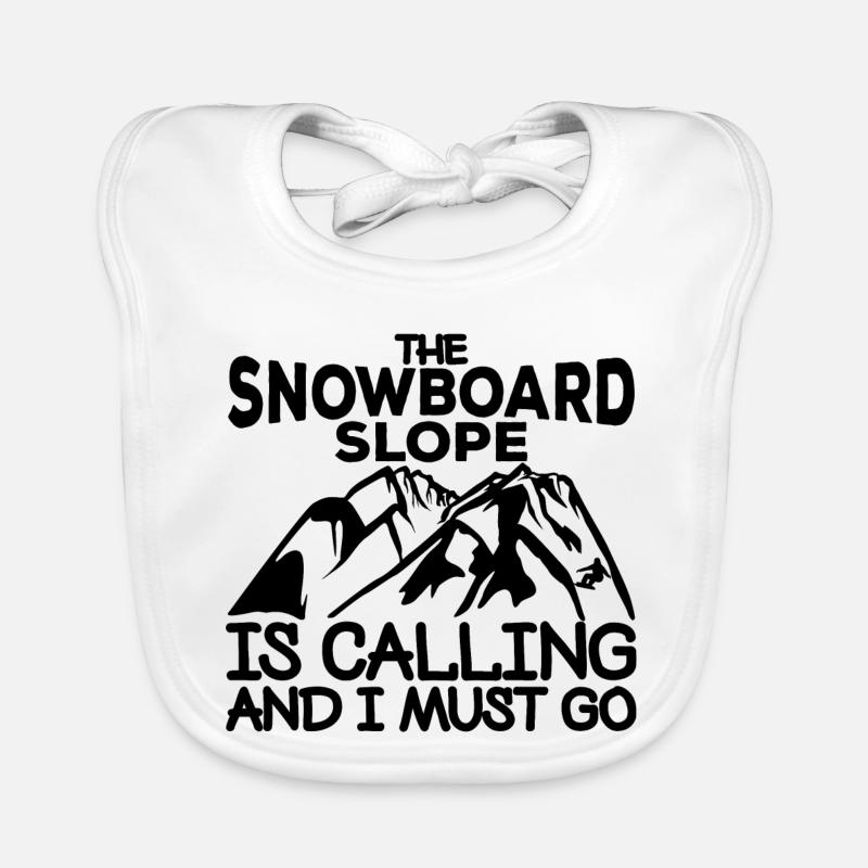 Motivating snowboarding slogan Organic Baby Bibs