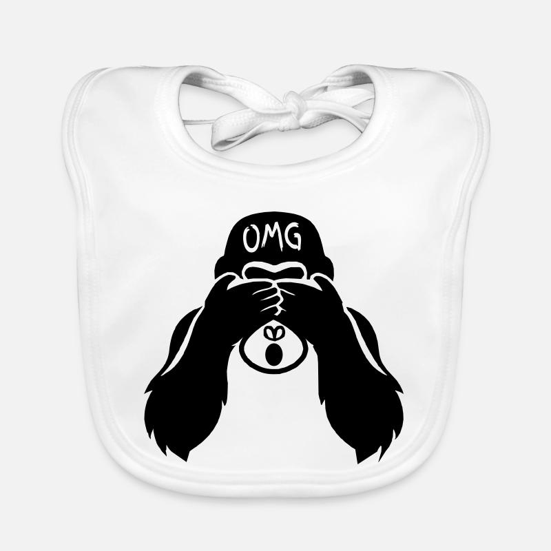 Funny monkey hands in front of the face - Gorilla OMG2 Organic Baby Bibs