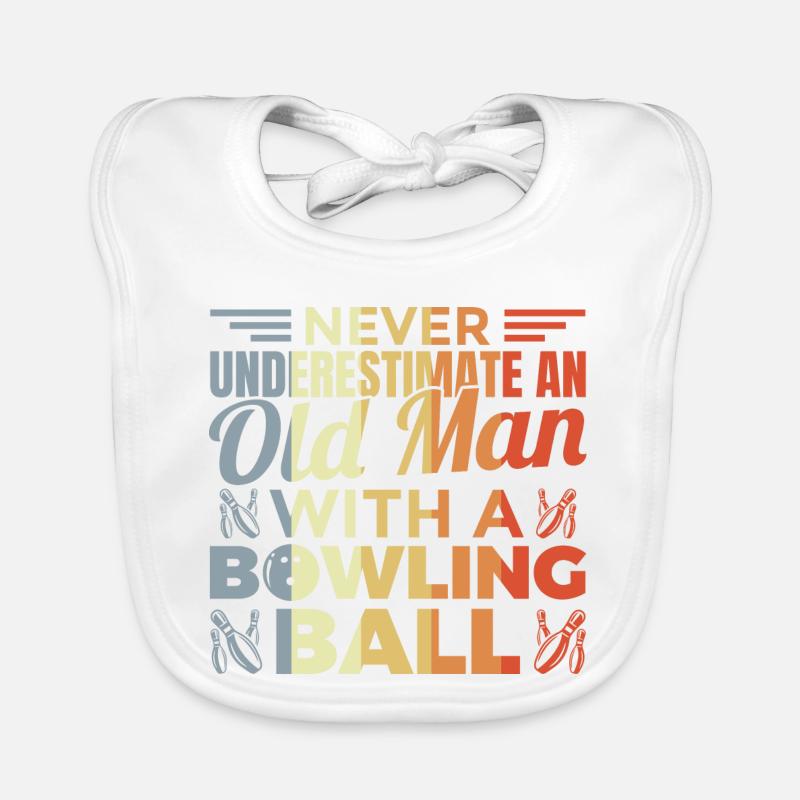 Old bowling player Organic Baby Bibs