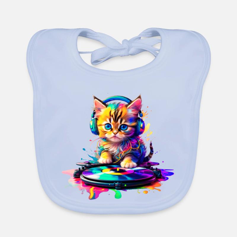 DJ Kitty – Rainbow 2 Organic Baby Bibs