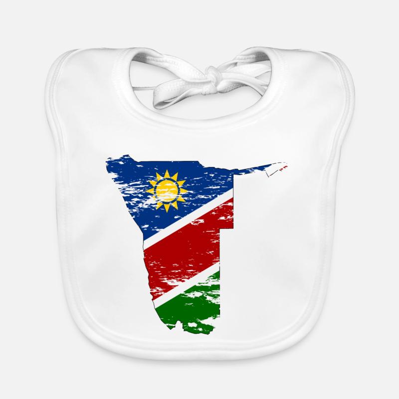 Namibia map used Organic Baby Bibs