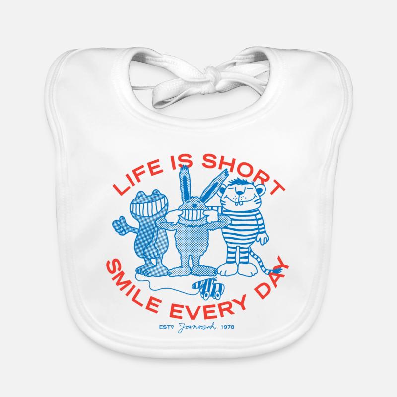 Janosch Charaktere Life Is Short, Smile Every Day Baby Bio-Lätzchen