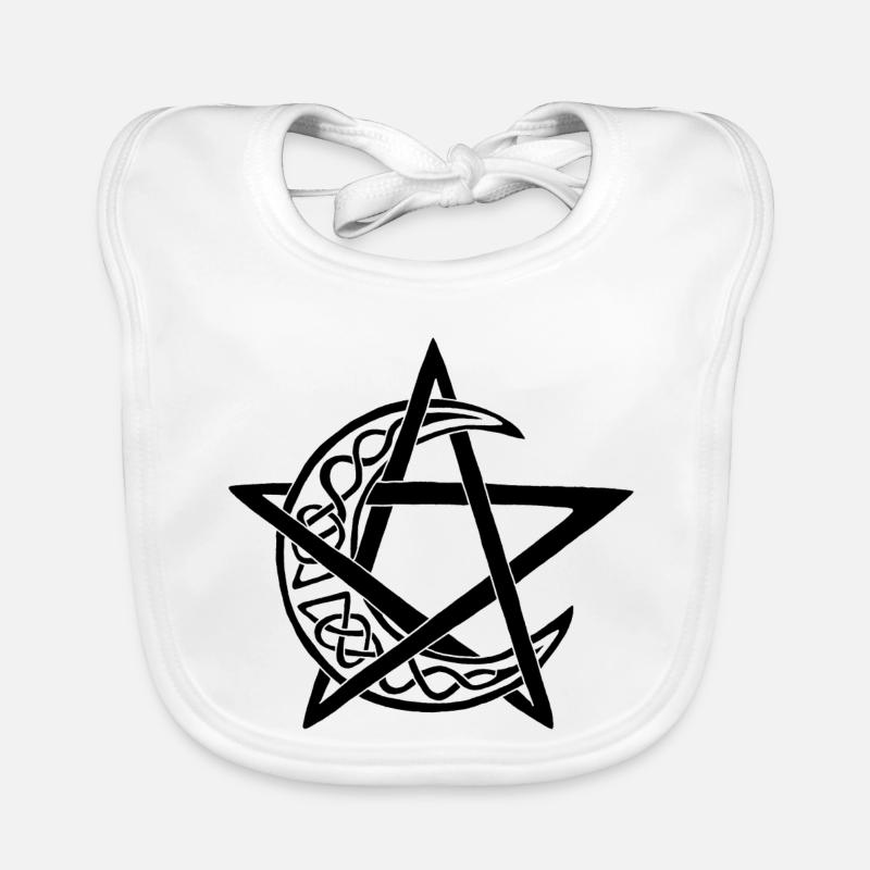 Black Lunar Pentagram Organic Baby Bibs