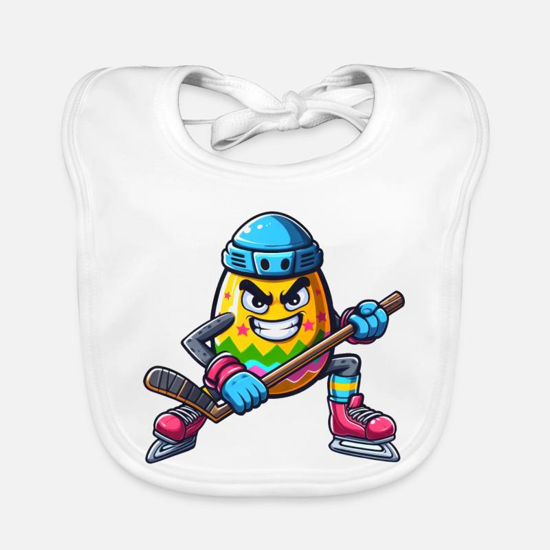 Easter Egg Hockey Design | hockey player Organic Baby Bibs
