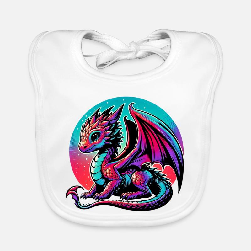 Drache - Baby Bio-Lätzchen - Weiß