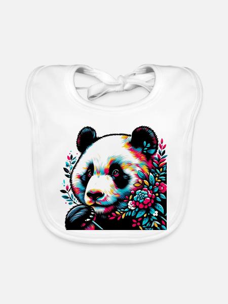 Panda - Baby Bio-Lätzchen - Weiß - Vorne