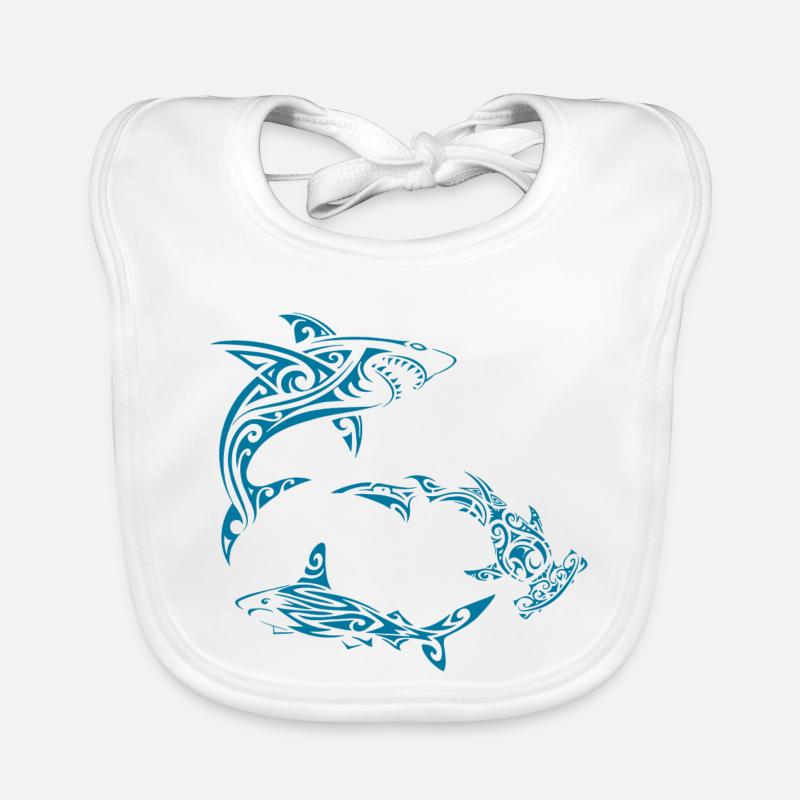 Requins polynésiens Bavoir bio Bébé