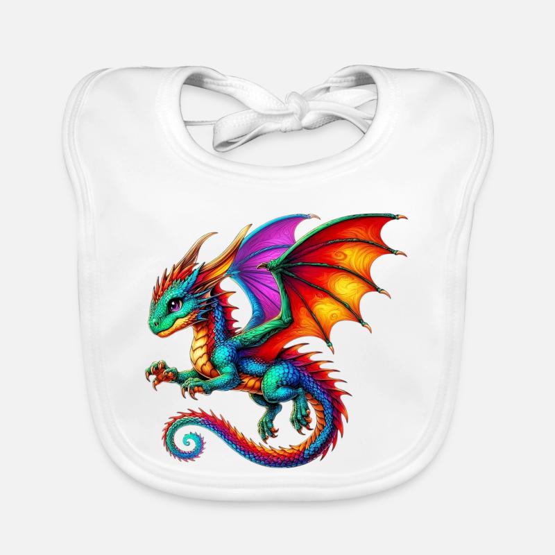 Drache - Baby Bio-Lätzchen - Weiß