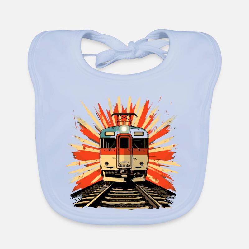 Railroad Illustration Organic Baby Bibs
