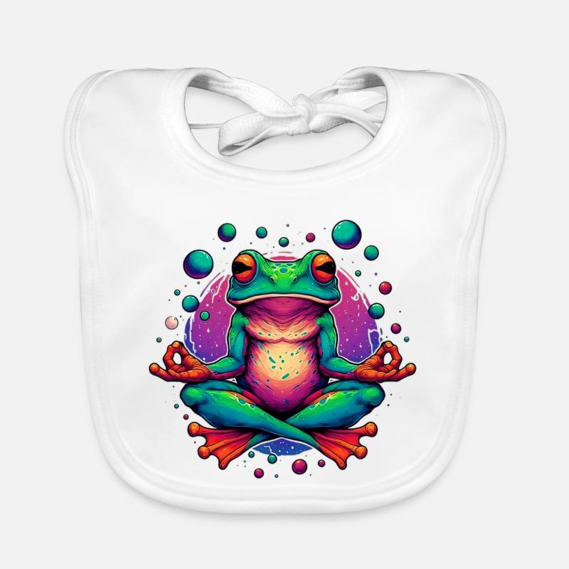 Frog in Meditation Organic Baby Bibs