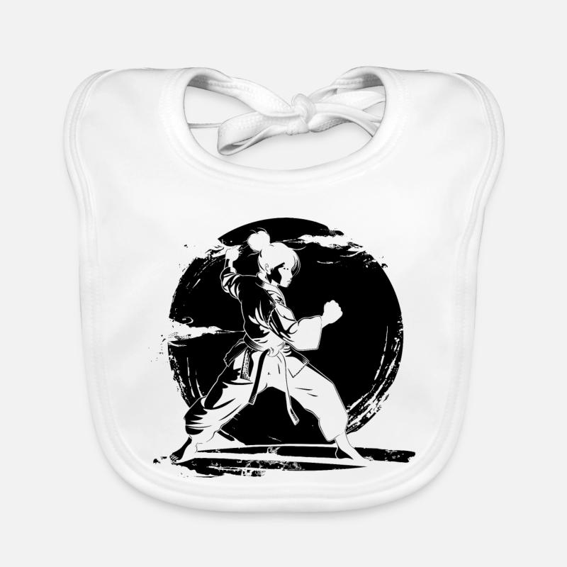 Karate Mädchen Skizze Baby Bio-Lätzchen