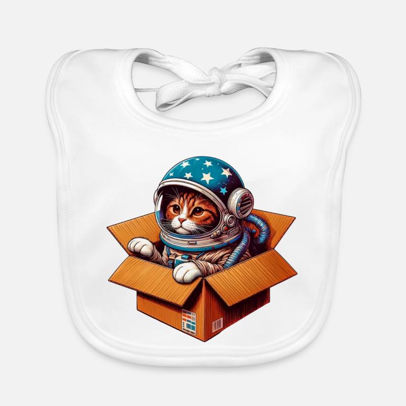 Katze Astronaut Baby Bio-Lätzchen