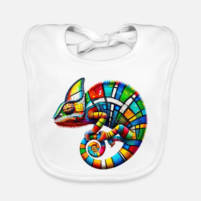 Chameleon Mondrian Organic Baby Bibs
