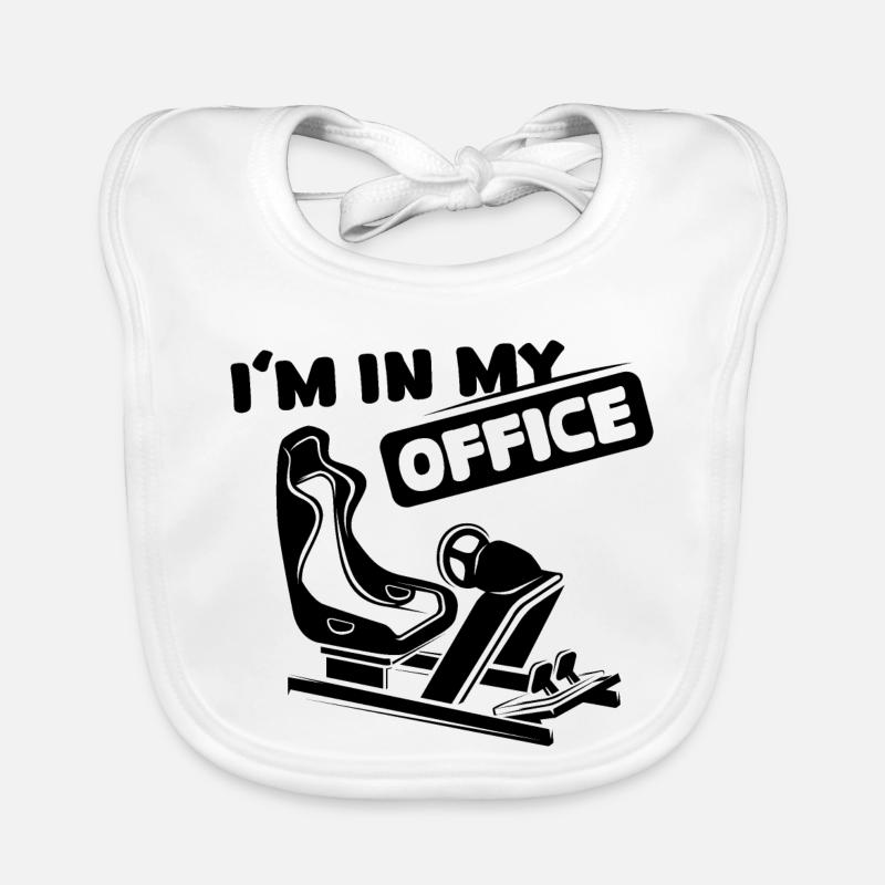 Sim racing office dictons racer icône de jeu drôle Bavoir bio Bébé