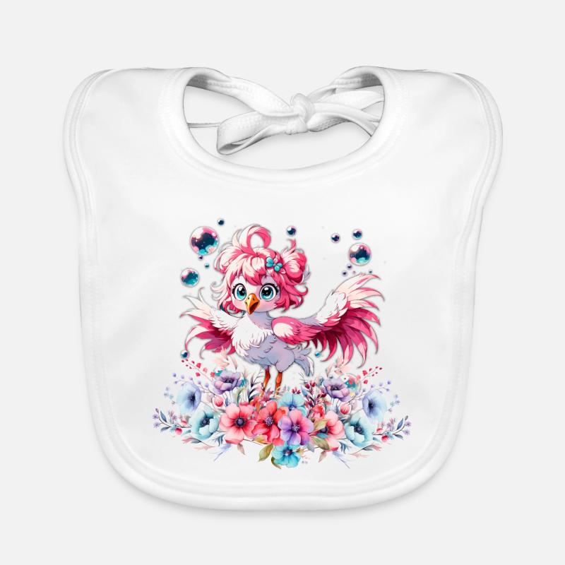 Flamant rose mignon Bavoir bio Bébé