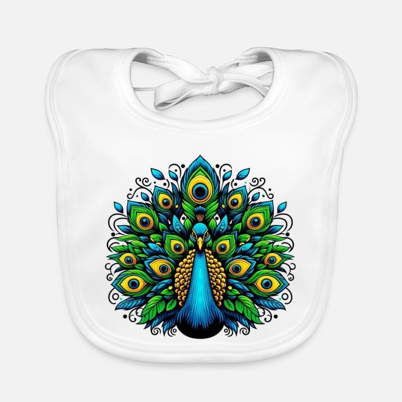 Peacock Organic Baby Bibs