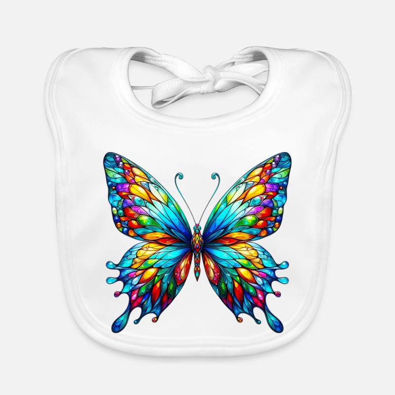 Schmetterling - Baby Bio-Lätzchen - Weiß