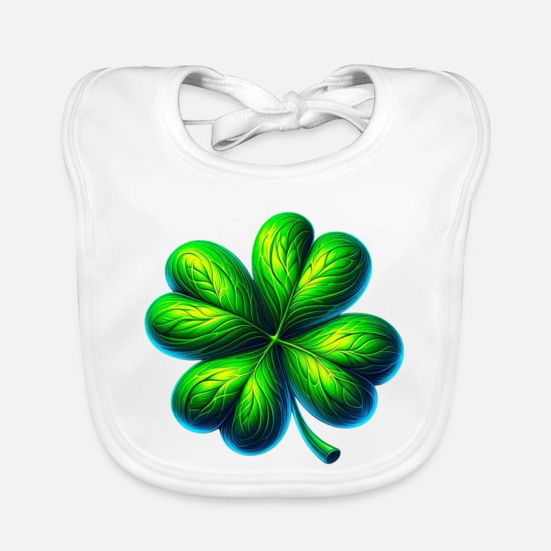 Vierblättriges Kleeblatt Baby Bio-Lätzchen