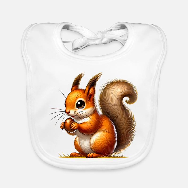 Squirrel Organic Baby Bibs