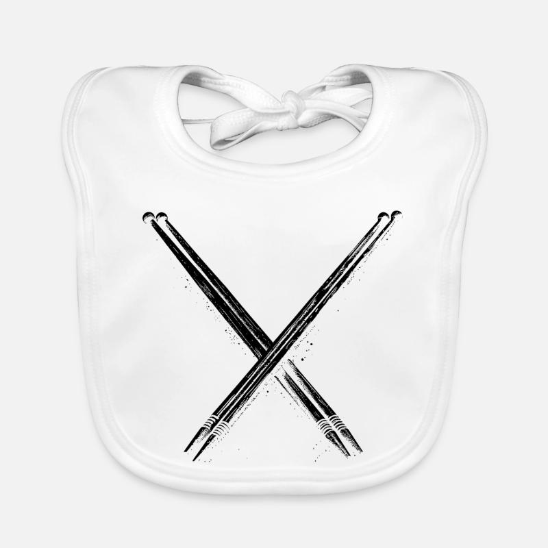 Drumsticks Graphic Organic Baby Bibs