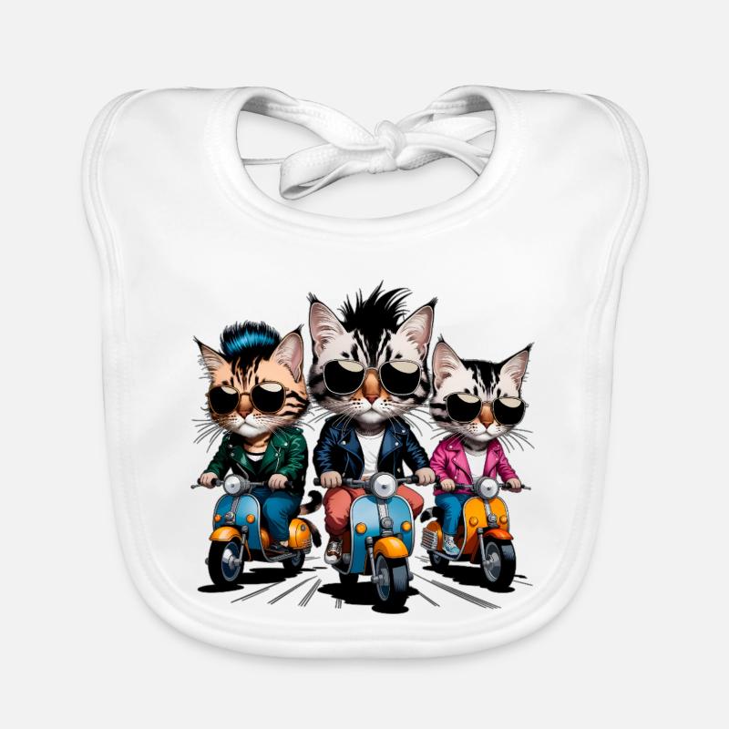 Rocker-Katzen Baby Bio-Lätzchen