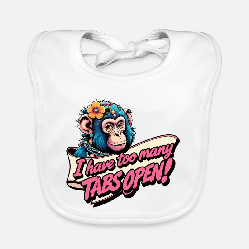 Too Many Tabs Open Organic Baby Bibs