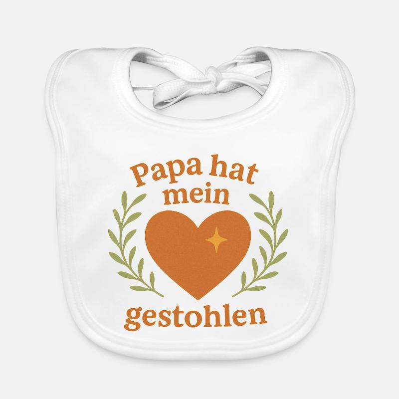 Papa hat mein Herz gestohlen – Boho Geschenkidee Baby Bio-Lätzchen