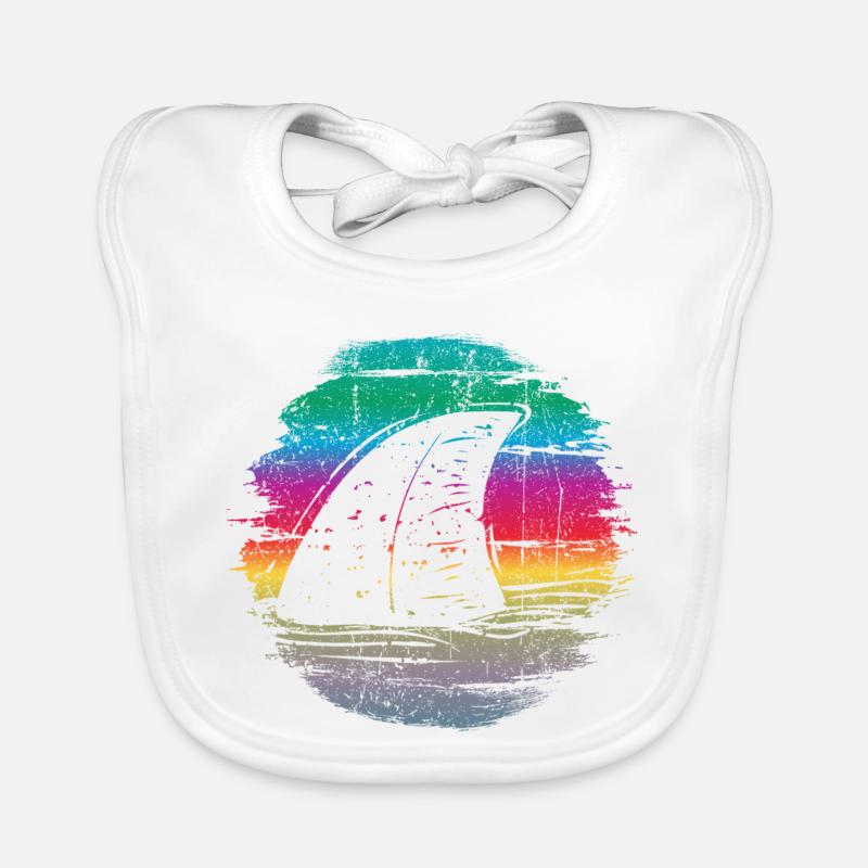 coucher de soleil surfer vague illustration Bavoir bio Bébé