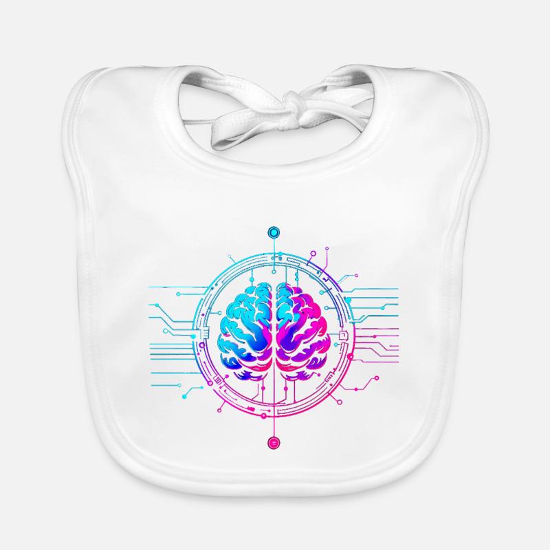Futuristic Mind Art Design Organic Baby Bibs