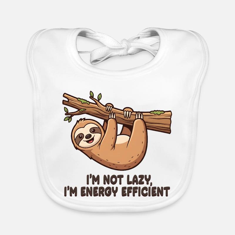 Faultier Bin nicht faul Design Baby Bio-Lätzchen