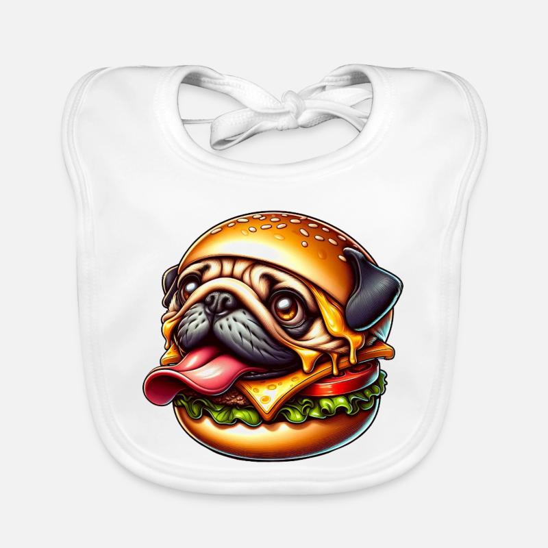Süßer Mops Halloween Cheeseburger Cartoon Monster Baby Bio-Lätzchen