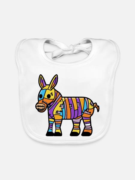 Donkey Halloween Zombie - Organic Baby Bibs - white - Front