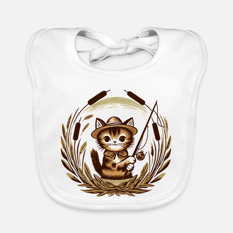 Schnurrbart-Angler-Katze Baby Bio-Lätzchen