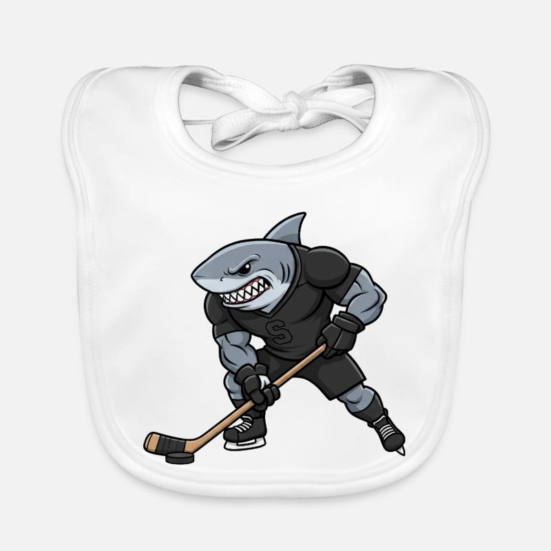 Megalodon Herrchen Stark Eishockeyspieler Cool Baby Bio-Lätzchen