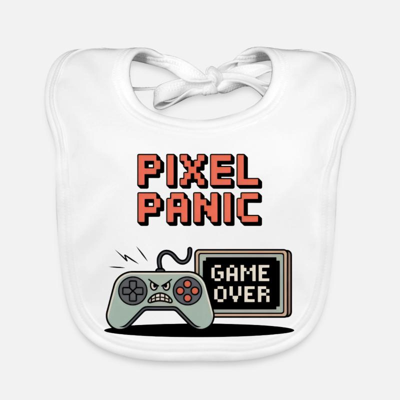 Pixel Panic – Game Over Rage Modus Baby Bio-Lätzchen