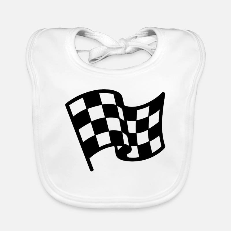 Drapeau damier course automobile Bavoir bio Bébé