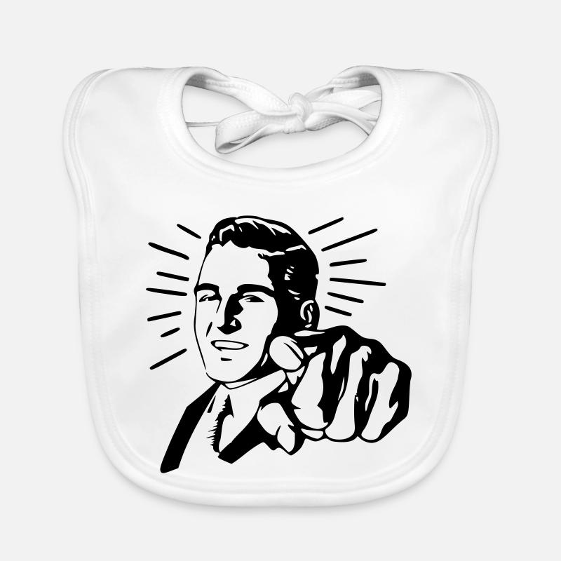 Zeigender Mann Baby Bio-Lätzchen