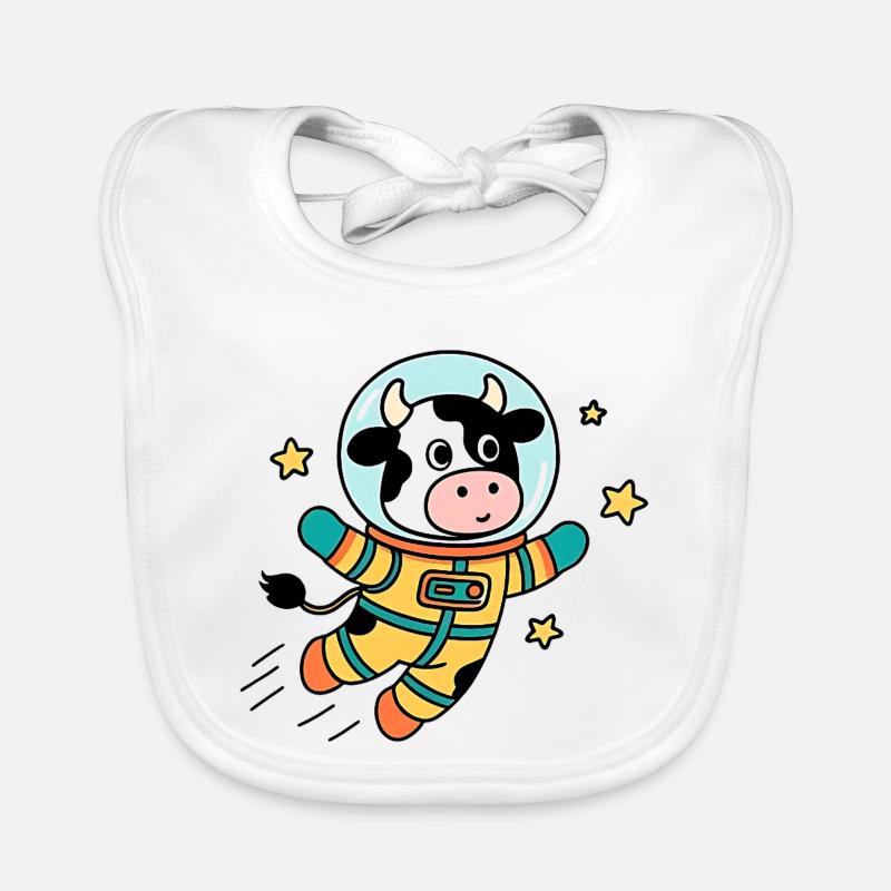 Vache Astronaute dans l'espace Bavoir bio Bébé